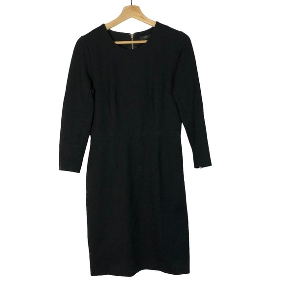 J. Crew Black Long Sleeve Exposed Zipper Sheath Dress 4 - Picture 1 of 5